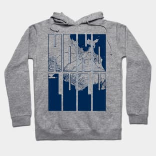 Honolulu, Hawaii, USA City Map Typography - Coastal Hoodie